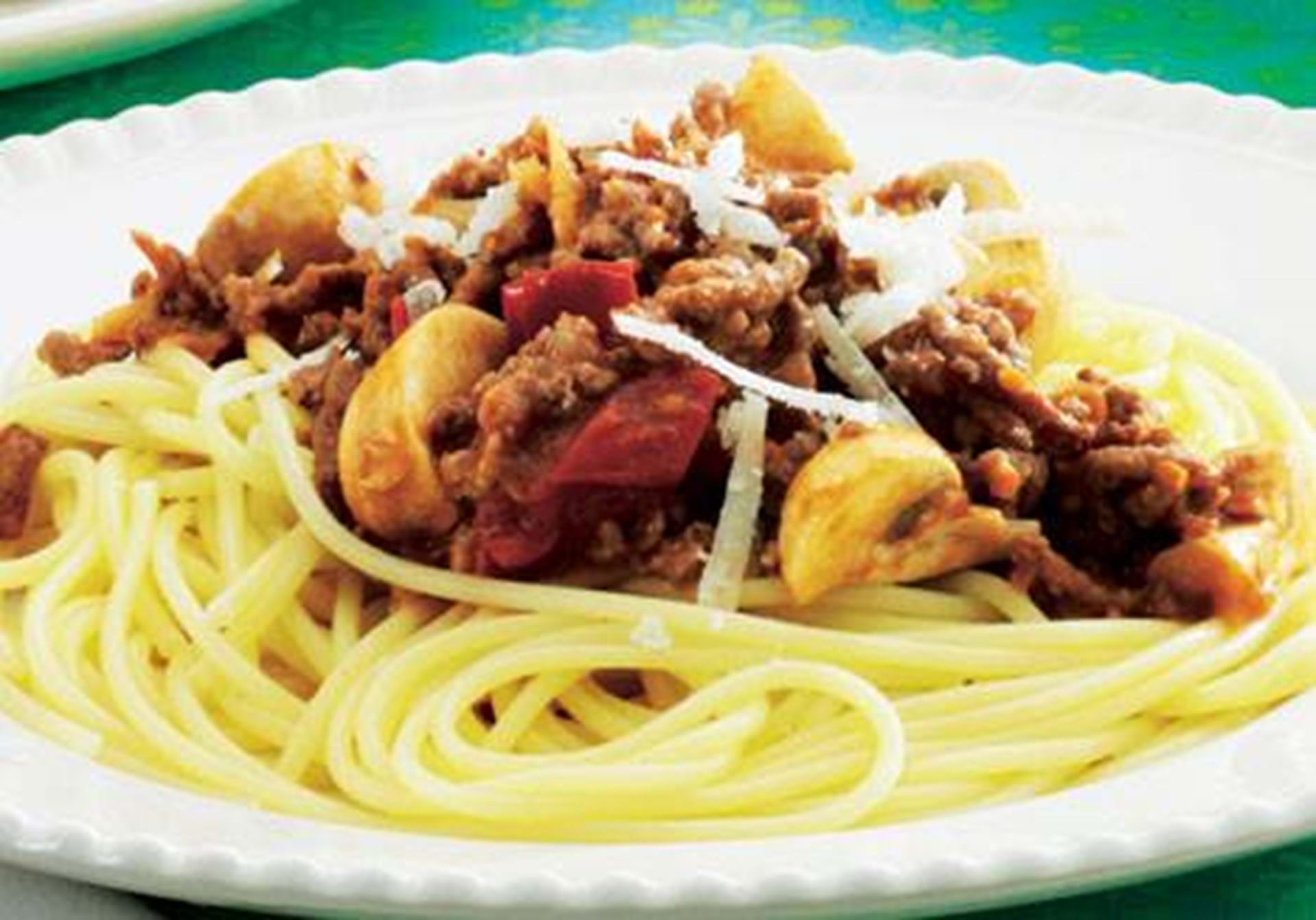 Spaghetti med opskrift - -